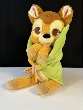 Disney Babies Bambi Baby Deer 12" Plush With Pouch Blanket Disney Parks Toy